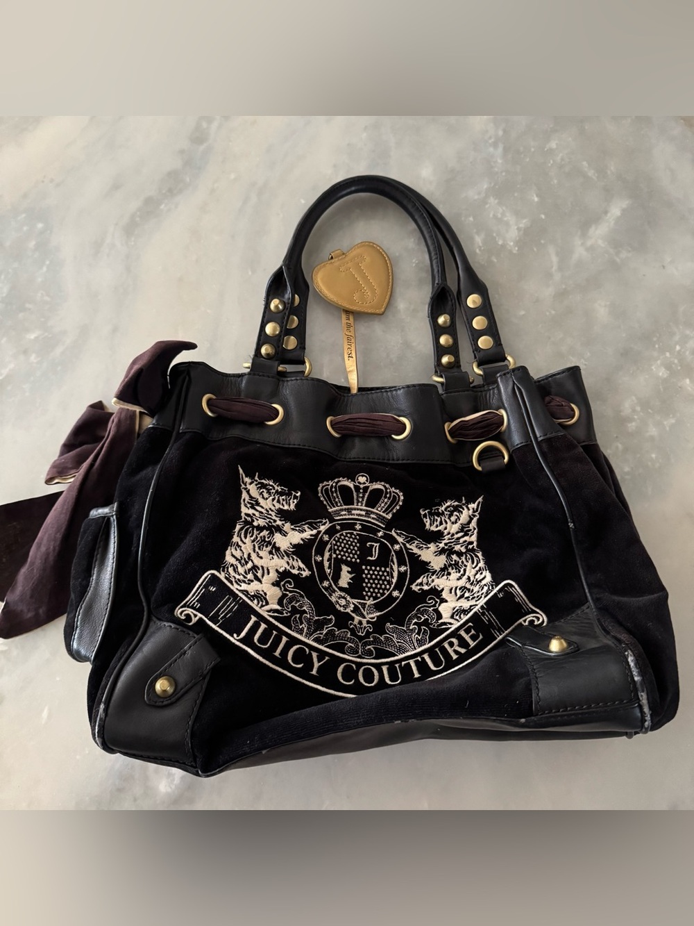 Juicy Couture Scotty Embroidery Daydreamer Tote vintage Y2K